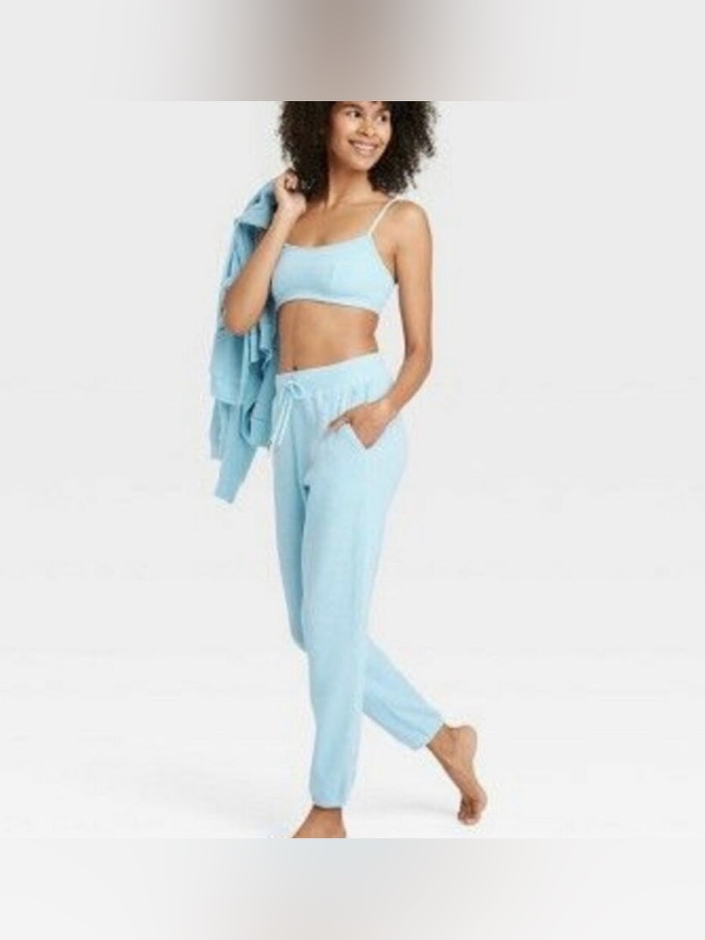Target Auden Light Blue Ribbed Two-Piece Matching Lounge Set